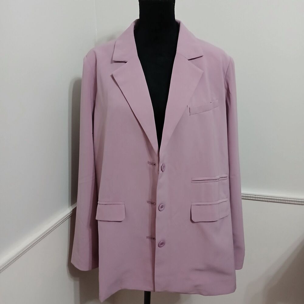 Lavender Single-Breasted Blazer Jacket - Picture 6 of 9